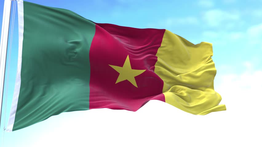 Cameroon Horizontal Flag in the Sky Speed Waving
