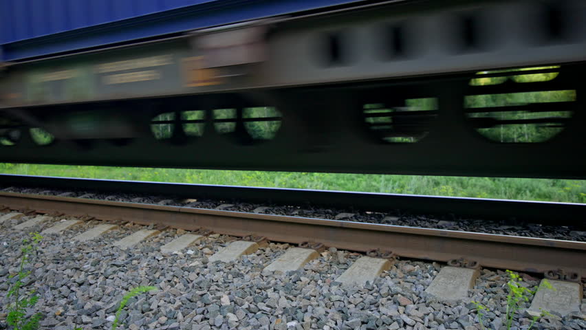Moving wheels of a freight train. High quality 4k footage