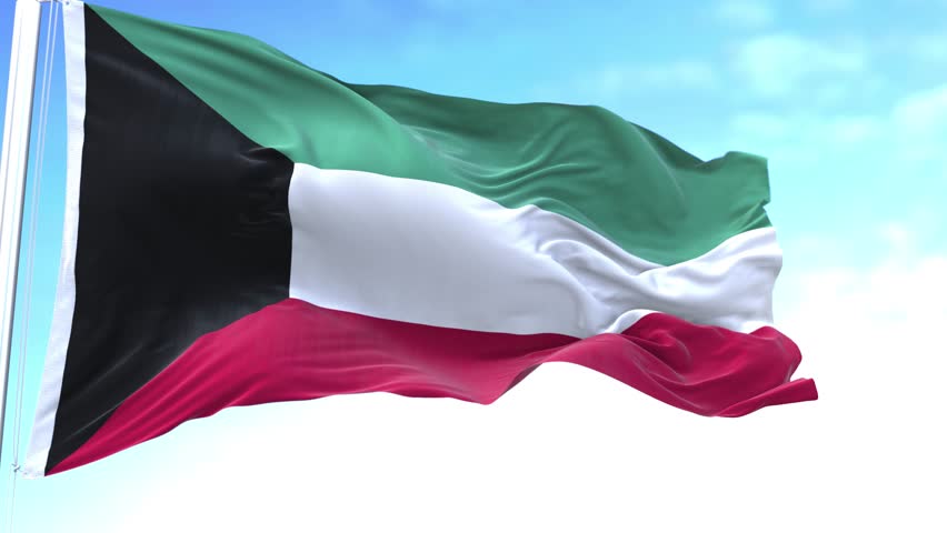 Kuwait Horizontal Flag in the Sky Speed Waving