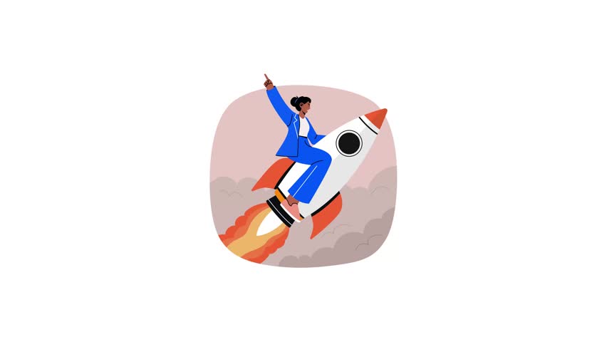 A flat style animated illustration representing business 