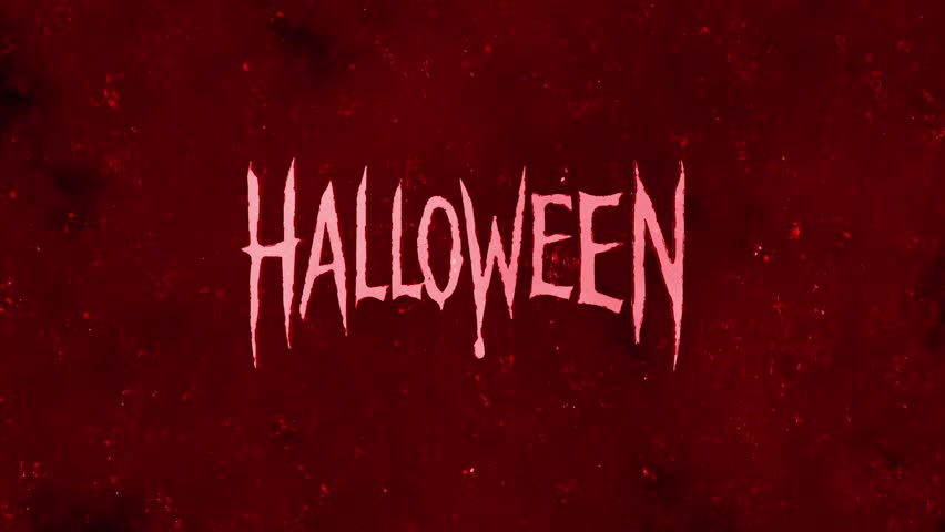 Halloween logo on red dark grunge background. Perfect for horror, mystery, scary themes and seasonal projects