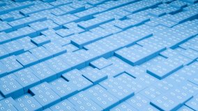 Abstract blue cubes with binary code, technology, big data. Machine learning, AI, artificial intelligece, science, code, encryption. 3D animation - Powered by Shutterstock - Get 15% off with code: PIKWIZARD15