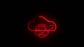 Technology data transformation concept. Glowing neon line of cloud computing icon for download and upload database of business. Global internet connection, digital marketing, Financial - Powered by Shutterstock - Get 15% off with code: PIKWIZARD15
