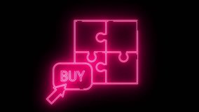 buy button icon and puzzle icon with neon effect - Powered by Shutterstock - Get 15% off with code: PIKWIZARD15