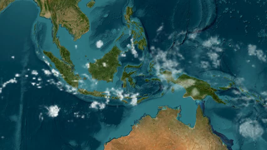Zoom In Map Geography Bali Island Footage 4K