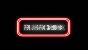 neon animation youtube promotion with blue thumbs up, red and white subscribe button yellow notification and green share icon with black background - Powered by Shutterstock - Get 15% off with code: PIKWIZARD15