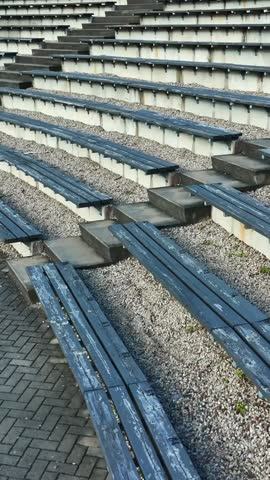 Empty outdoor steps at a serene amphitheater in Talsi, Latvia
