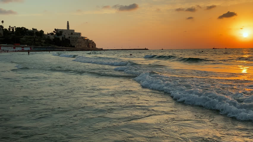Tel Aviv Jaffa city skyline during sunset - September 30th 2025