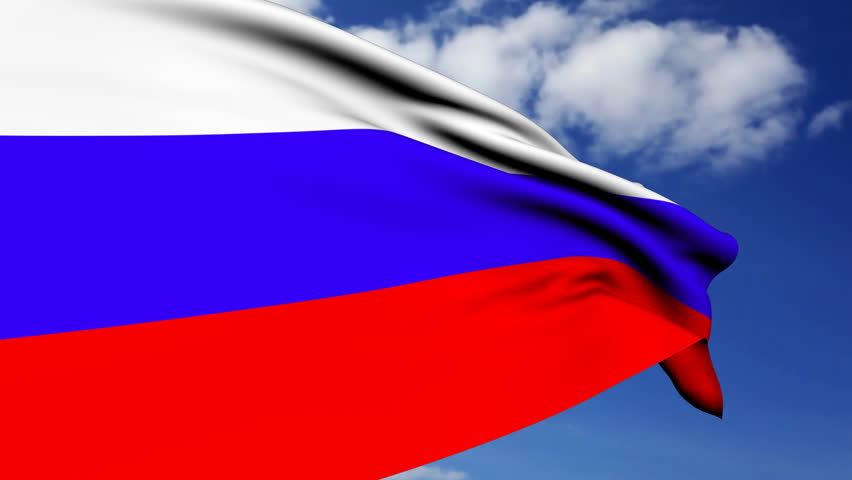 Russian Flag Waving On Wind Stock Footage Video (100% Royalty-free 