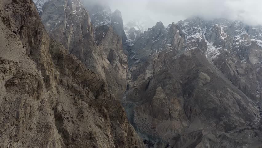 Aerial View of Snow-Capped Peaks in the Karakoram Range, Pakistan