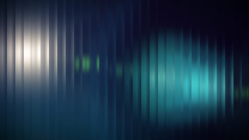 Loopable UHD abstract background featuring vertical translucent glass-like stripes with shifting teal, blue and white light leaks