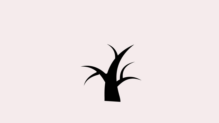 autumn tree icon animation simple flat