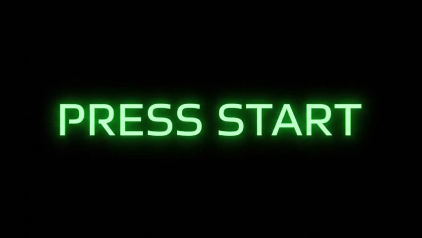 Animated bright green neon PRESS START gaming text sign with retro glitch effect and flicker, simulating a classic arcade game screen or futuristic digital interface.

 - Powered by Shutterstock - Get 15% off with code: PIKWIZARD15