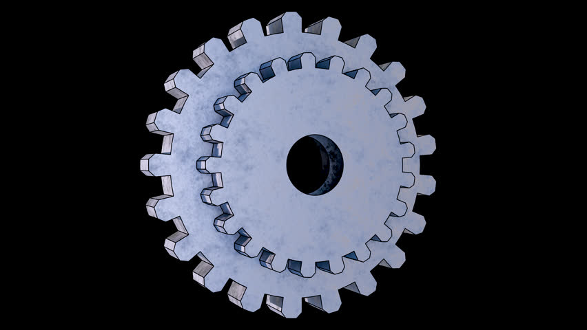 3 Dimension Industry Gear On Transparent Background