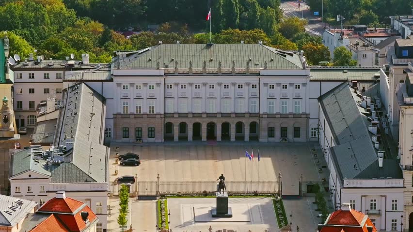 Warsaw Presidential Palace as central landmark of politics and global security