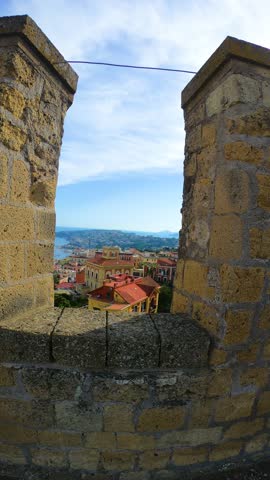 Vertical video of Naples gulf, Italy