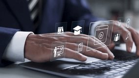 Online webinar concept, e-learning, web conference, learn on internet, Online workshops where participants can interact in real time. - Powered by Shutterstock - Get 15% off with code: PIKWIZARD15