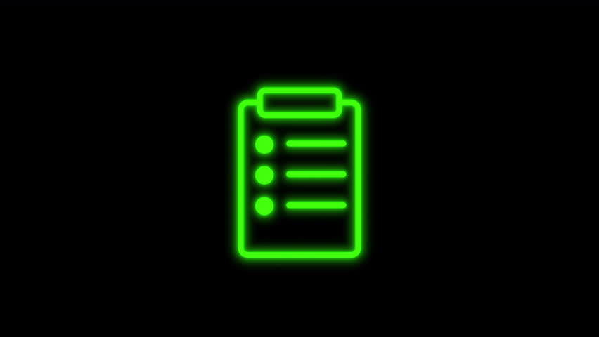 check list animated outline icon. check list line icon 4k motion