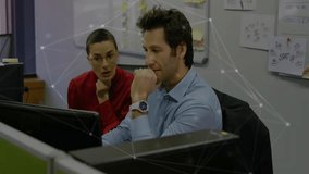 Woman pointing at screen, coworker typing and nodding in office for project review. Collaboration, teamwork, office, digital, brainstorming, professional, discussion - Powered by Shutterstock - Get 15% off with code: PIKWIZARD15