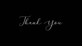 Handwritten Thank You script writes with smooth text animation over black background, an elegant outro for videos, presentations, and social posts. 4K video
 - Powered by Shutterstock - Get 15% off with code: PIKWIZARD15