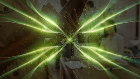 Green fractal energy initiating teacher tapping smartphone while engaging students in classroom. Abstract, innovation, digital, futuristic, education, collaboration, technology - Powered by Shutterstock - Get 15% off with code: PIKWIZARD15