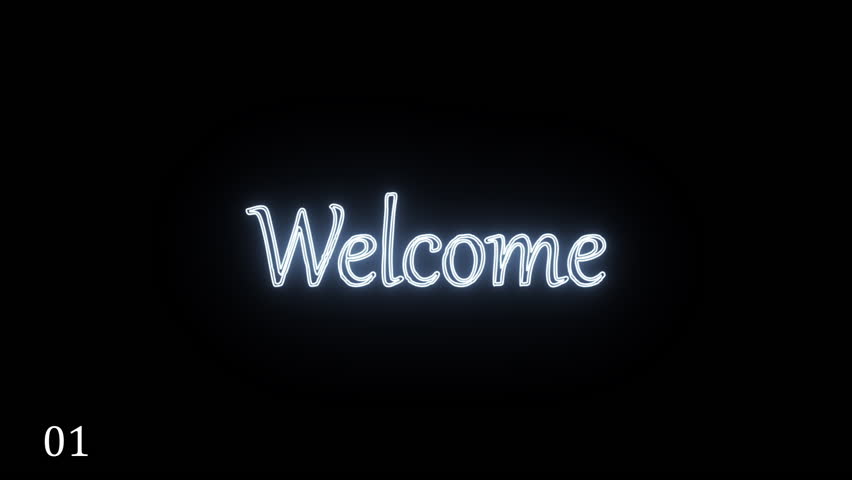 Neon directional signs animation using Saber effect, highlighting Entrance, Welcome, Thanks for Shopping, and Exit text for shopping mall navigation