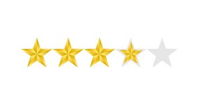 Five golden stars rating animation for reviews and feedback systems. animation on white background 4k video - Powered by Shutterstock - Get 15% off with code: PIKWIZARD15