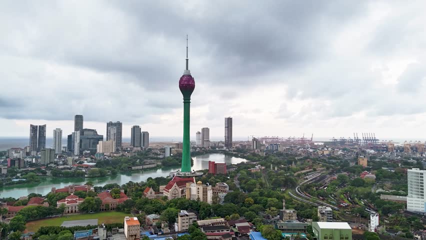 Colombo, Sri Lanka September 24, 2025: A dynamic hyperlapse capturing Colombo’s bustling cityscape, modern skyline, waterfront and fast-moving urban life.