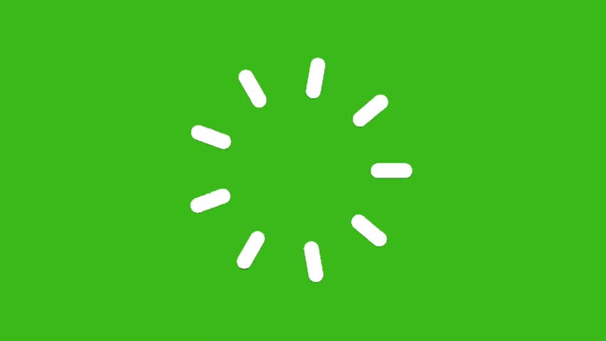 A circular arrangement of white shapes expands and contracts rhythmically against a vibrant green screen, adding energy to your projects