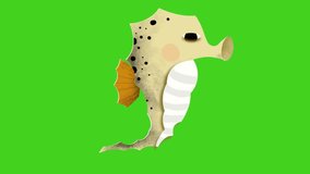 A charming seahorse dances gracefully against a bright green screen, showcasing its unique features and playful movements. Perfect for animations - Powered by Shutterstock - Get 15% off with code: PIKWIZARD15