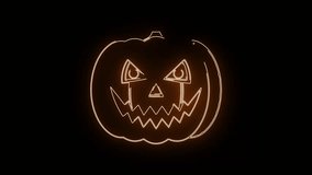 Halloween pumpkin lantern designed in orange neon glowing line art
animation, spooky and stylish effect. - Powered by Shutterstock - Get 15% off with code: PIKWIZARD15