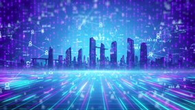 4K Futuristic Digital Cityscape with Data Streams - Powered by Shutterstock - Get 15% off with code: PIKWIZARD15