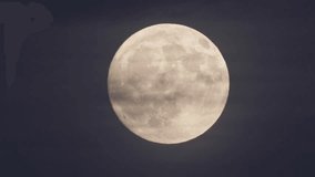As clouds drift silently across a rising moon a distant airplane crosses in front of it leaving a contrail in its wake as the sky darkens just after sunset. - Powered by Shutterstock - Get 15% off with code: PIKWIZARD15