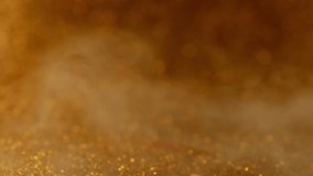 Cloud smoke. Shimmer texture. Blur yellow golden colorful ink in swirling water haze sequins moving on abstract dark black steam background. - Powered by Shutterstock - Get 15% off with code: PIKWIZARD15