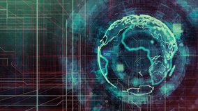 Digital Globe with Binary Code and HUD Animation - Powered by Shutterstock - Get 15% off with code: PIKWIZARD15