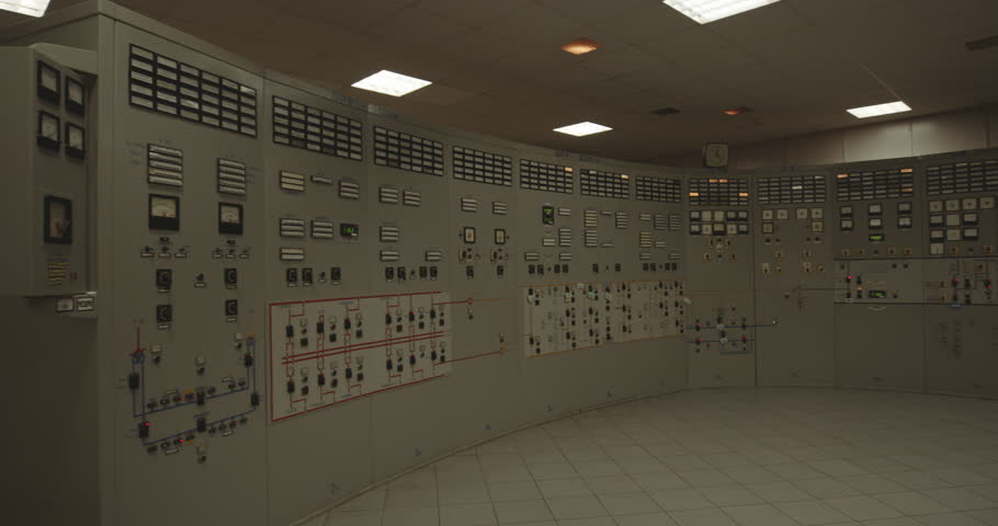 Master Control Room Of Chernobyl Nuclear Power Plant In Pripyat, Ukraine - Panning Shot