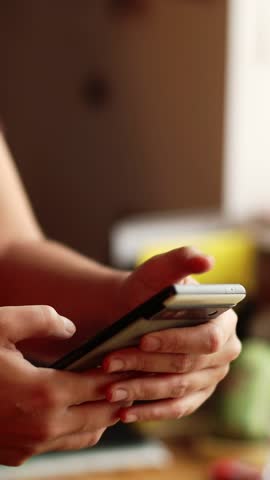Fast Typing on a Phone. Quick Message. Close-up of Fast Typing on a Smartphone. Fast Texting. Dynamic Phone Use.