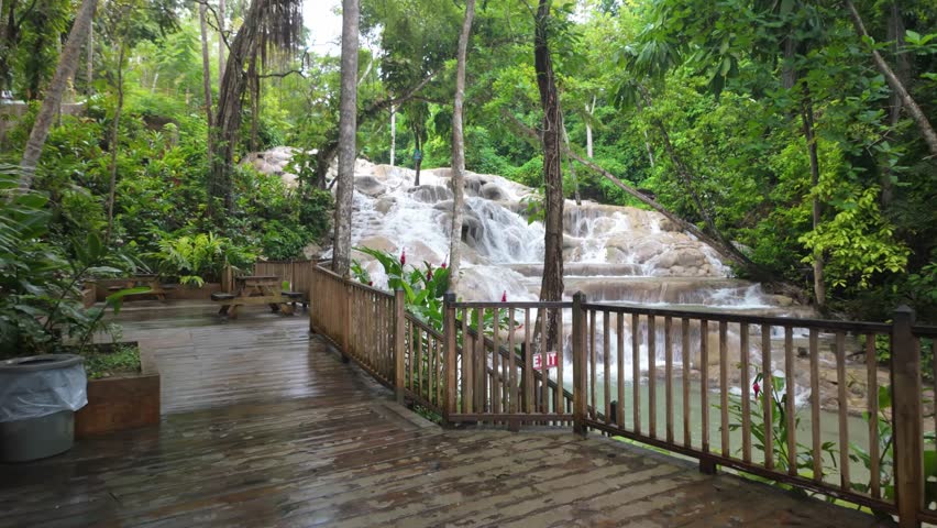 Dunn's River Falls Early Morning In Jamaica