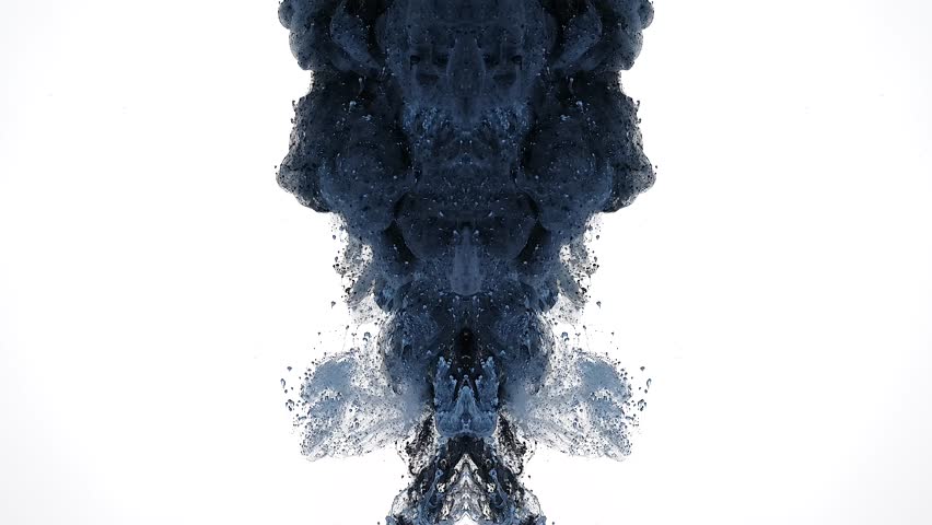 A mystical explosion of vibrant ink. Confusion or disorientation. The concept of chaos and uncertainty. The bombastic breakthrough of blue and black watercolor paints
