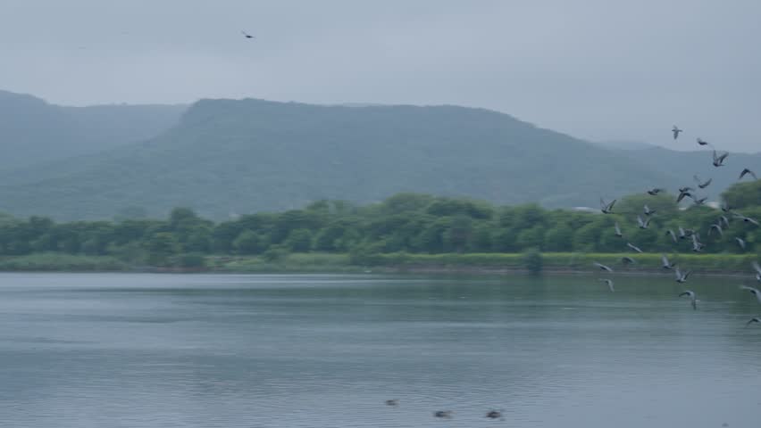 Jal Mahal and Man Sagar Lake in Jaipur, Rajasthan, India. Old Indian architecture. Indian culture, travel and holidays concept.