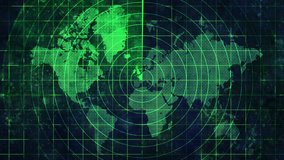 Loopable world map with green radar grid with textured background, pulsing grunge surface, mottled and stained backdrop, surveillance system with scanning sweep - Powered by Shutterstock - Get 15% off with code: PIKWIZARD15