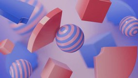 Abstract 3D Pink and blue geometric shapes float in a digital rendering. Abstract video loop - seamless 3D motion background. - Powered by Shutterstock - Get 15% off with code: PIKWIZARD15