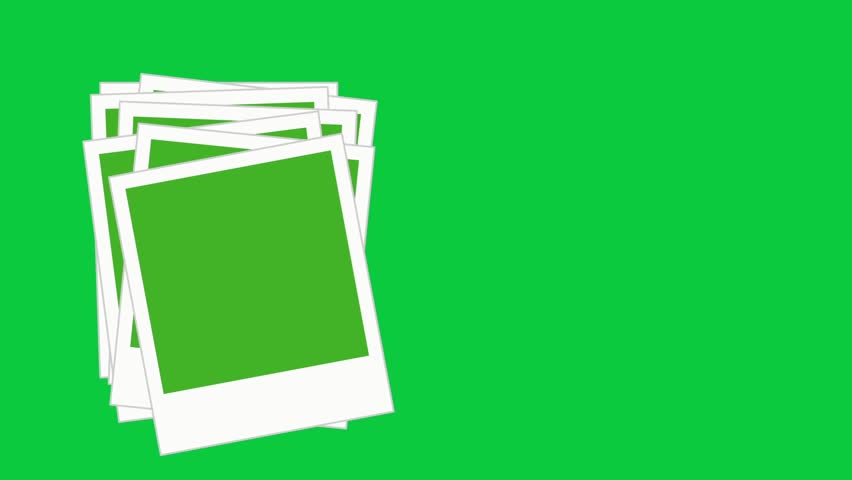 Create stunning memories with these instant photo frames on vibrant green screen background, perfect for social media posts and heartfelt personal projects