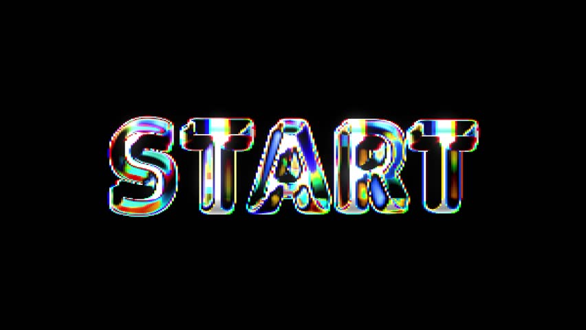 3D colorful text animation of START text with pixel mosaic effect. Letters appear, rotate and vanish into blocks. Bright, dynamic design on black background, seamless loop. - Powered by Shutterstock - Get 15% off with code: PIKWIZARD15