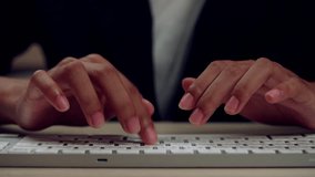 Close-up of businessman typing on keyboard with financial dashboard overlay, showing performance metrics, bar and line charts, and digital data analysis - Powered by Shutterstock - Get 15% off with code: PIKWIZARD15