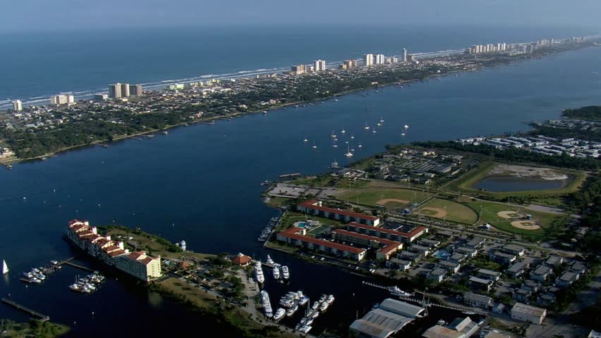 Aerial view of daytona beach, florida, showcasing the coastline and cityscape