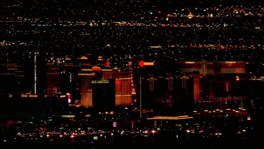 Las vegas glitters with a mesmerizing display of lights at night