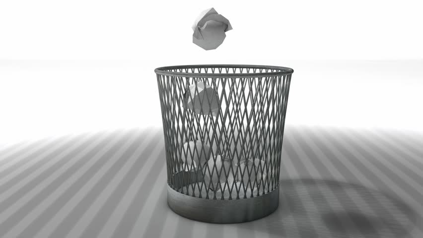Trash bin animation with matte.