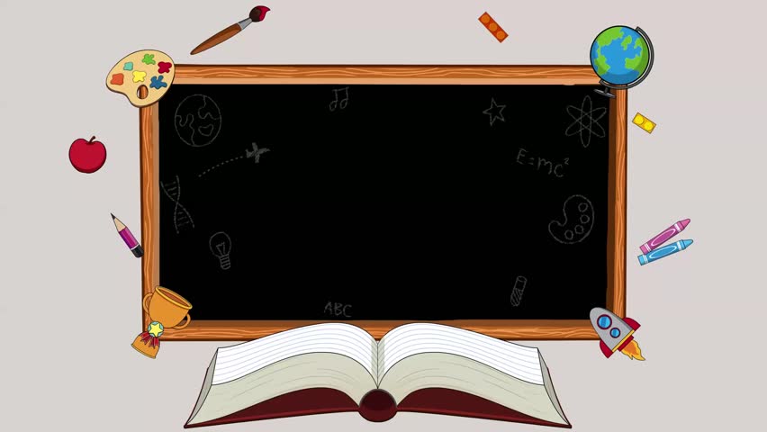 Happy Teachers’ Day Blackboard Animation, Teachers’ Day Greeting, Blackboard Text Animation with Study Icons, Education Elements Shaking Animation, Popup Text and Animated Icons, Study Icons, School