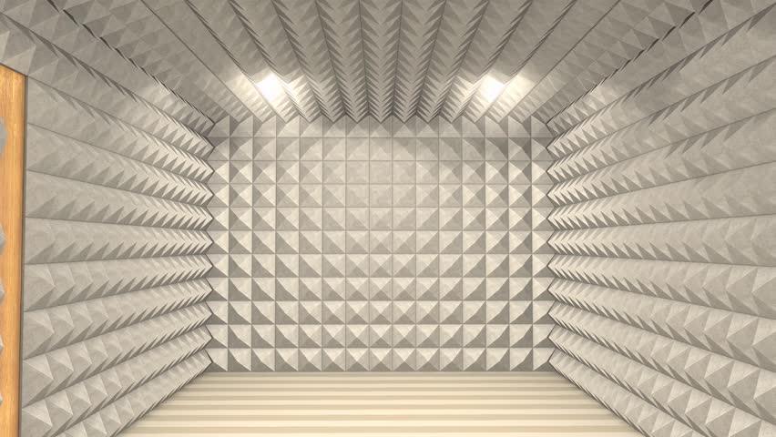 Sound proof room, anechoic chamber.
